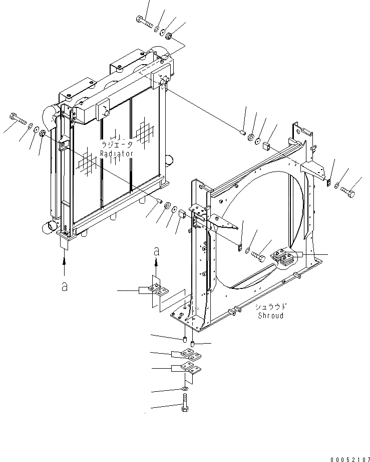 Схема запчастей Komatsu PC2000-8 - ОХЛАЖД-Е (РАДИАТОР) (КРЕПЛЕНИЕ РАДИАТОРА)(№-) СИСТЕМА ОХЛАЖДЕНИЯ