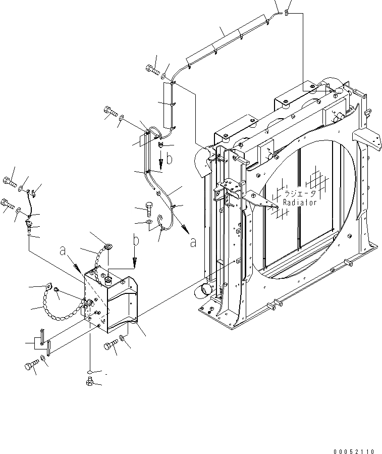 Схема запчастей Komatsu PC2000-8 - ОХЛАЖД-Е (РАДИАТОР) (ВТОРИЧН. БАК)(№-) СИСТЕМА ОХЛАЖДЕНИЯ