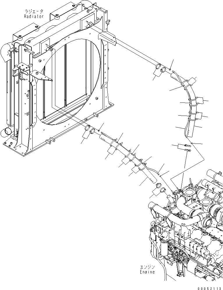 Схема запчастей Komatsu PC2000-8 - ОХЛАЖД-Е (РАДИАТОР) (ТРУБЫ) (ВЕРХН.)(№-) СИСТЕМА ОХЛАЖДЕНИЯ