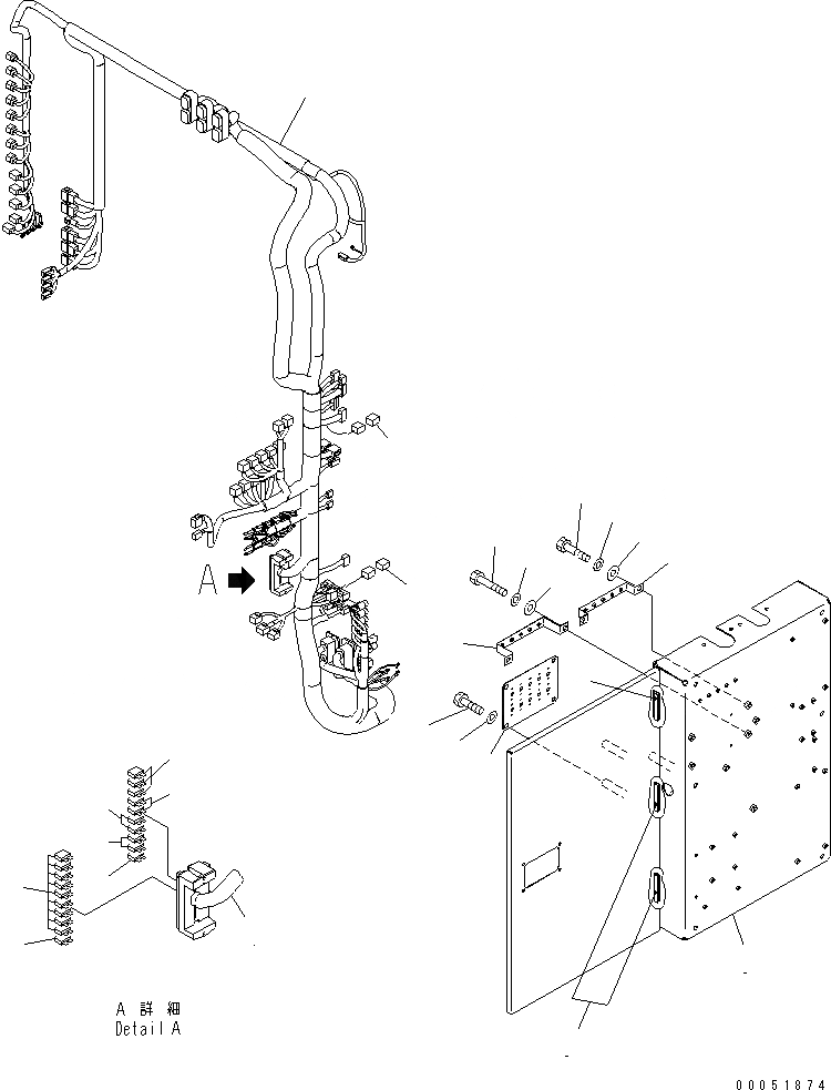 Схема запчастей Komatsu PC2000-8 - ЭЛЕКТРИКА (КАБИНА ОСНОВ.) (Э/ПРОВОДКА И КОРПУС) (ДЛЯ ПОГРУЗ.)(№-9) ЭЛЕКТРИКА