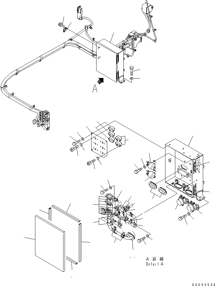 Схема запчастей Komatsu PC2000-8 - ЭЛЕКТРИКА (КАБИНА) (ЛЕВ.) (КОРПУС)(№9-) ЭЛЕКТРИКА