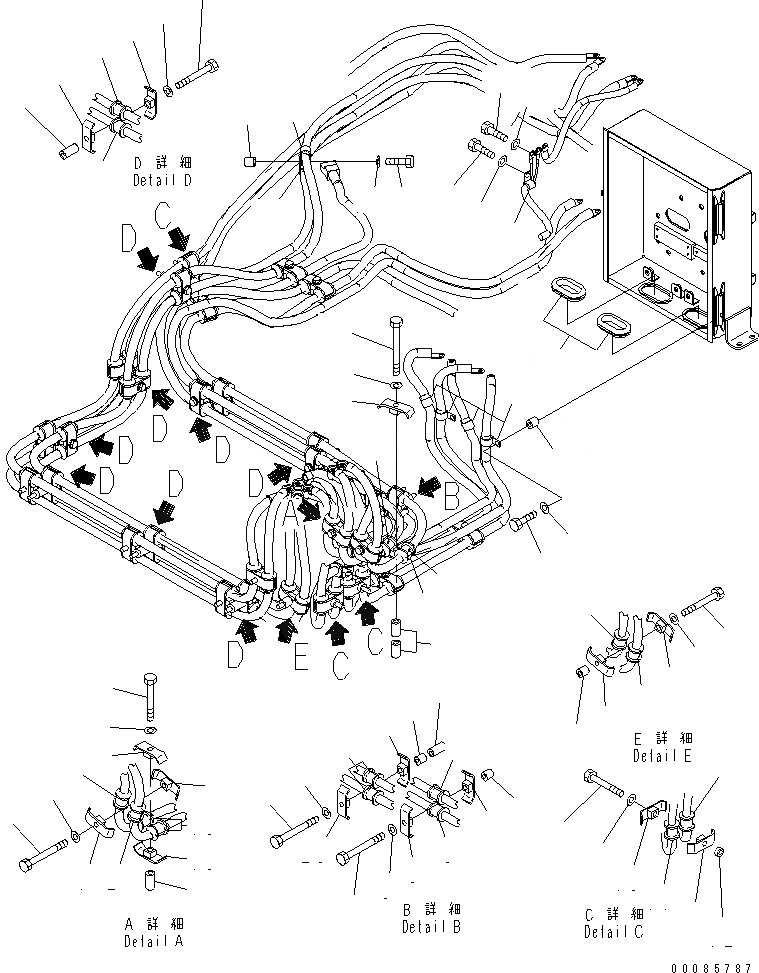 Схема запчастей Komatsu PC2000-8 - ЭЛЕКТРИКА (КАБИНА) (ЛЕВ.) (ISOLATOR КАБЕЛЬ) (КРЕПЛЕНИЕ¤ /)(№-) ЭЛЕКТРИКА