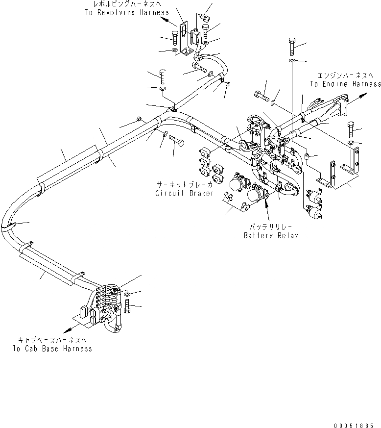 Схема запчастей Komatsu PC2000-8 - ЭЛЕКТРИКА (КАБИНА) (ЛЕВ.) (ПРОВОДКА И КРЕПЛЕНИЕ)(№-) ЭЛЕКТРИКА