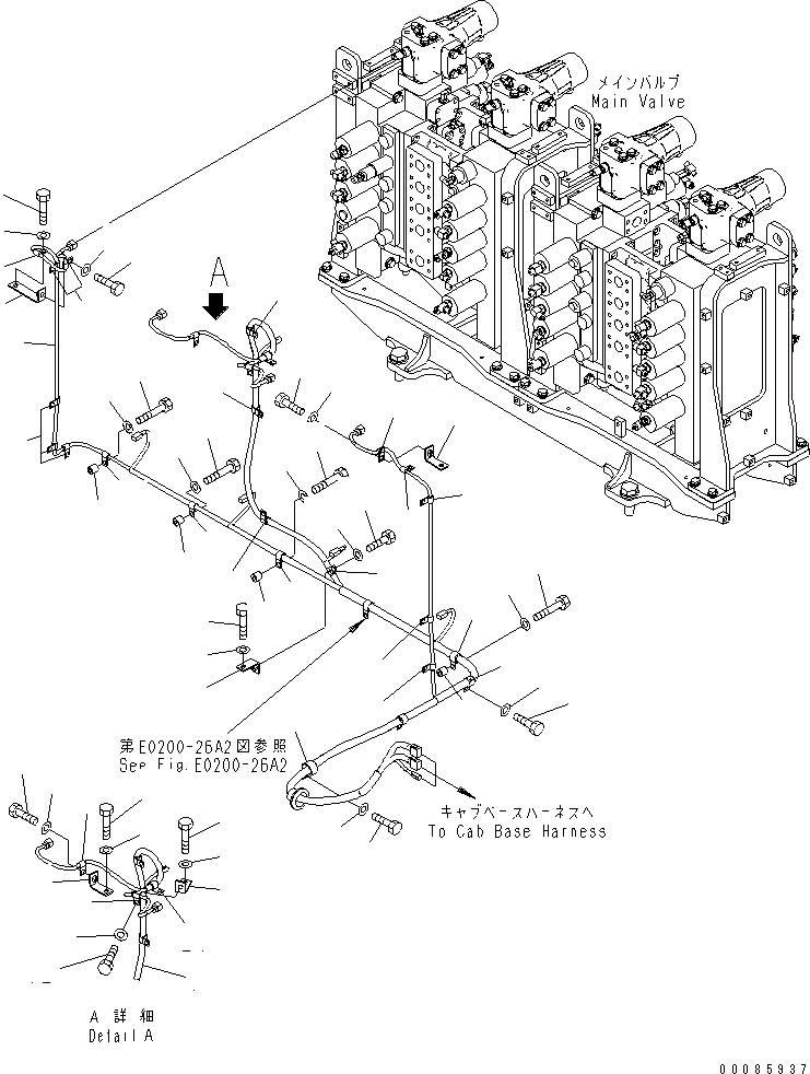 Схема запчастей Komatsu PC2000-8 - ЭЛЕКТРИКА (КАБИНА) (ОСНОВНАЯ РАМА) (КЛАПАН Э/ПРОВОДКА) (ДЛЯ ПОГРУЗ.)(№-) ЭЛЕКТРИКА