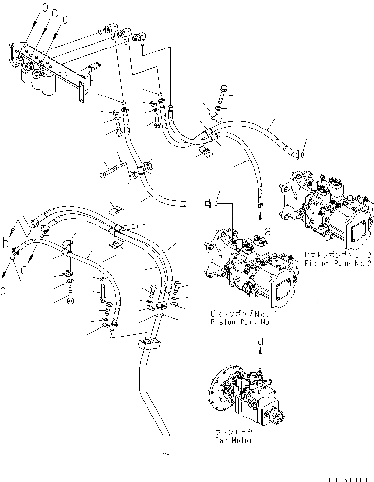 Схема запчастей Komatsu PC2000-8 - ВОЗВРАТН. ЛИНИИ (ТРУБЫ) (ВНУТР. OF POWER КОНТЕЙНЕР) (/)(№-) ГИДРАВЛИКА