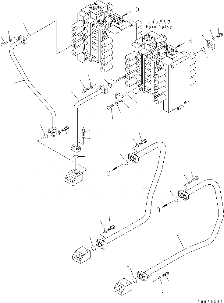 Схема запчастей Komatsu PC2000-8 - РУКОЯТЬ ЛИНИИ (ТРУБЫ)(№-) ГИДРАВЛИКА