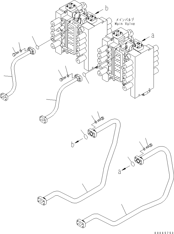 Схема запчастей Komatsu PC2000-8 - РУКОЯТЬ ЛИНИИ (ТРУБЫ) (ДЛЯ ПОГРУЗ.)(№-) ГИДРАВЛИКА