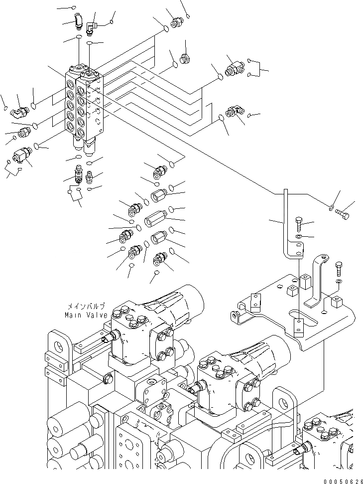 Схема запчастей Komatsu PC2000-8 - РАСПРЕДЕЛИТ. КЛАПАН (PPC ОТСЕКАЮЩ. КЛАПАН) (/)(№-) ГИДРАВЛИКА