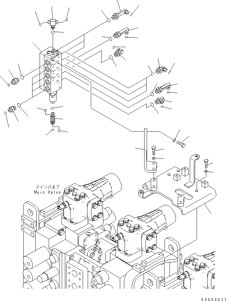 Схема запчастей Komatsu PC2000-8 - РАСПРЕДЕЛИТ. КЛАПАН (PPC ОТСЕКАЮЩ. КЛАПАН) (/)(№-) ГИДРАВЛИКА