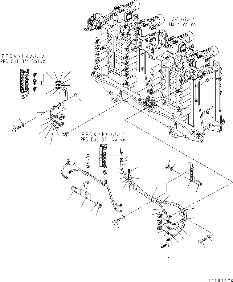 Схема запчастей Komatsu PC2000-8 - ОСНОВН. ЛИНИЯ PPC (ШЛАНГИ) (ПЕРЕДН. ) (/)(№-) ГИДРАВЛИКА