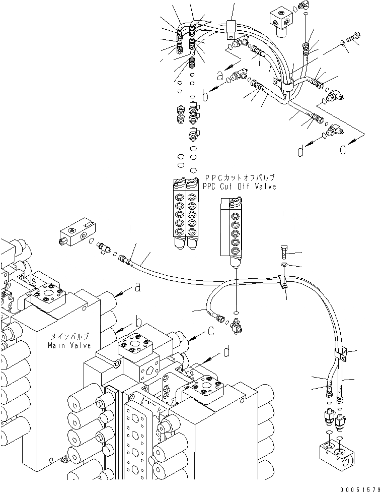 Схема запчастей Komatsu PC2000-8 - ОСНОВН. ЛИНИЯ PPC (ШЛАНГИ) (ЗАДН. ) (/)(№-) ГИДРАВЛИКА