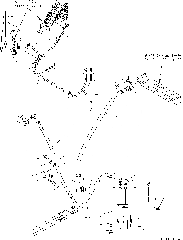 Схема запчастей Komatsu PC2000-8 - PPC НАСОС ВОЗВРАТНАЯ ЛИНИЯ (ШЛАНГИ) (/)(№-79) ГИДРАВЛИКА