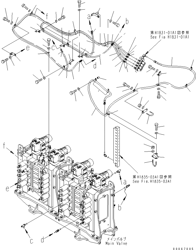 Схема запчастей Komatsu PC2000-8 - PPC ПРЯМАЯ ЛОПАТА ЛИНИЯ (ДЛЯ ПОГРУЗ.)(№-7) ГИДРАВЛИКА