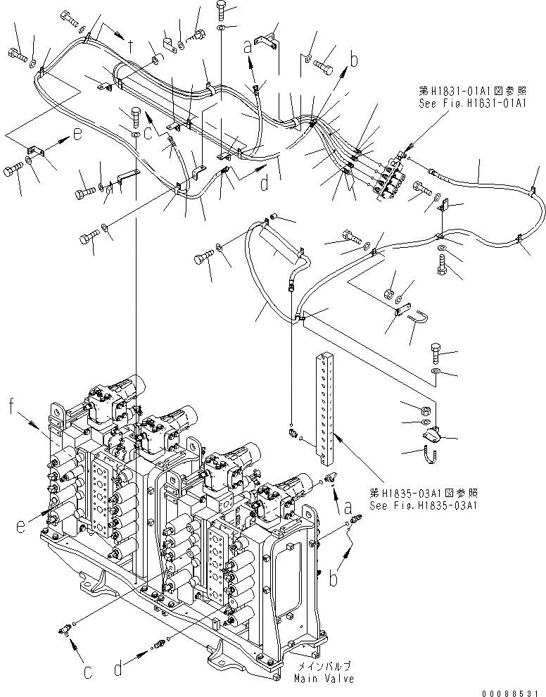 Схема запчастей Komatsu PC2000-8 - PPC ПРЯМАЯ ЛОПАТА ЛИНИЯ (ДЛЯ ПОГРУЗ.)(№7-) ГИДРАВЛИКА