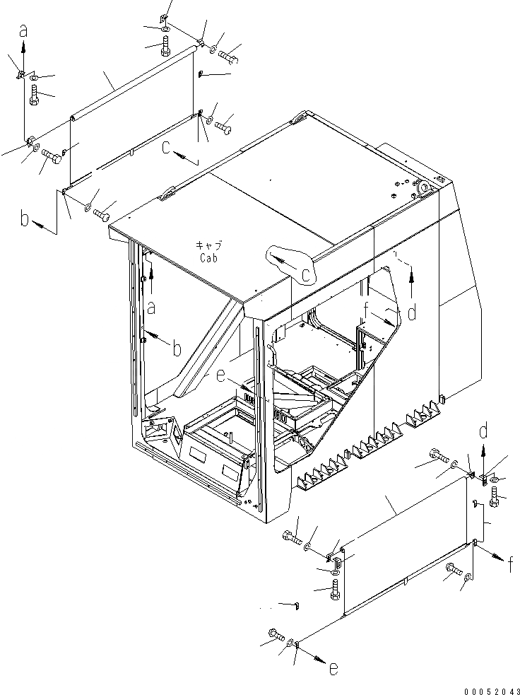 Схема запчастей Komatsu PC2000-8 - КАБИНА (CURTAIN) ( )(№-) КАБИНА ОПЕРАТОРА И СИСТЕМА УПРАВЛЕНИЯ