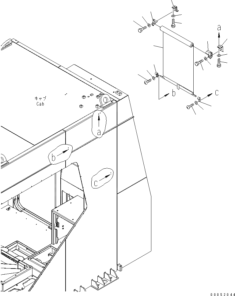 Схема запчастей Komatsu PC2000-8 - КАБИНА (CURTAIN) (ЗАДН.)(№-) КАБИНА ОПЕРАТОРА И СИСТЕМА УПРАВЛЕНИЯ