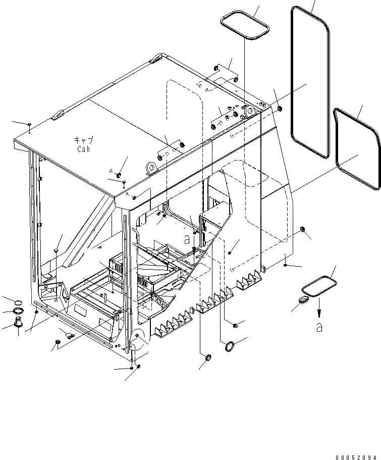 Схема запчастей Komatsu PC2000-8 - КАБИНА (УПЛОТНЕНИЯ)(№-9) КАБИНА ОПЕРАТОРА И СИСТЕМА УПРАВЛЕНИЯ