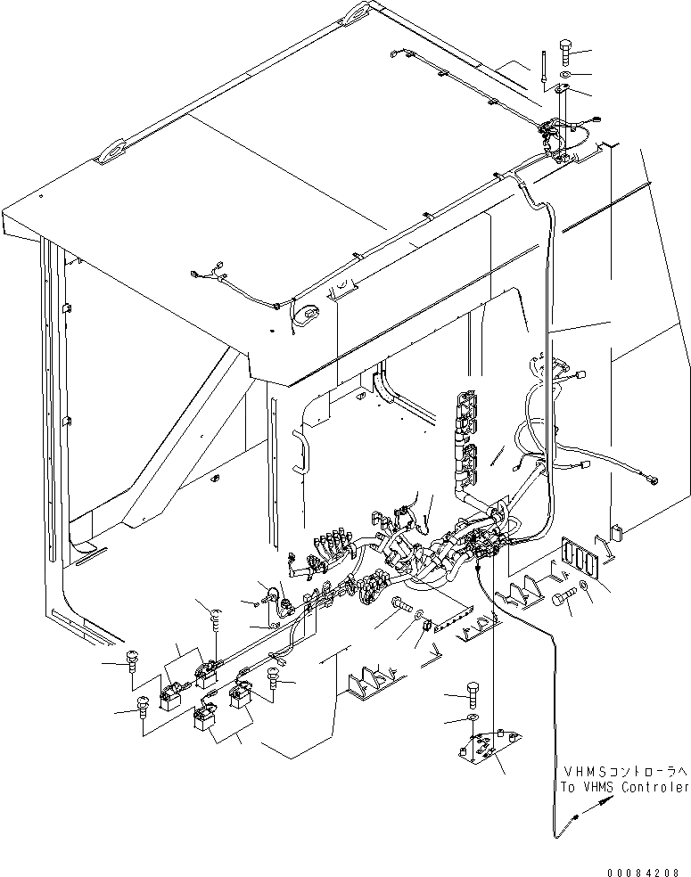 Схема запчастей Komatsu PC2000-8 - КАБИНА (Э/ПРОВОДКА) (АНТЕННА КАБЕЛЬ И BUZZER)(№-) КАБИНА ОПЕРАТОРА И СИСТЕМА УПРАВЛЕНИЯ