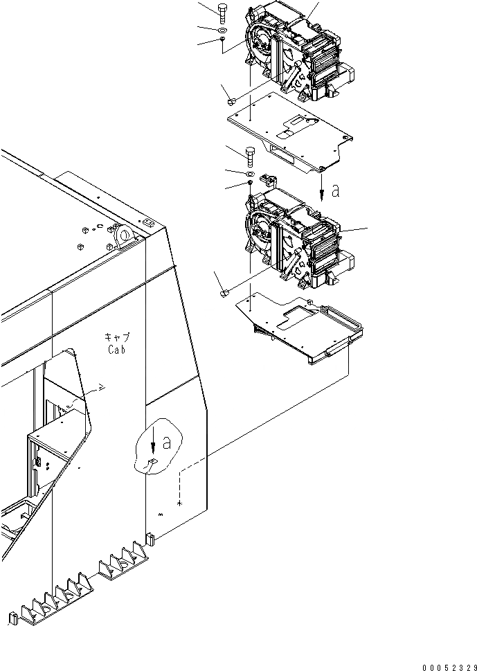 Схема запчастей Komatsu PC2000-8 - КАБИНА (КОНДИЦ. ВОЗДУХА) (ВОЗД.-CON БЛОК)(№-) КАБИНА ОПЕРАТОРА И СИСТЕМА УПРАВЛЕНИЯ