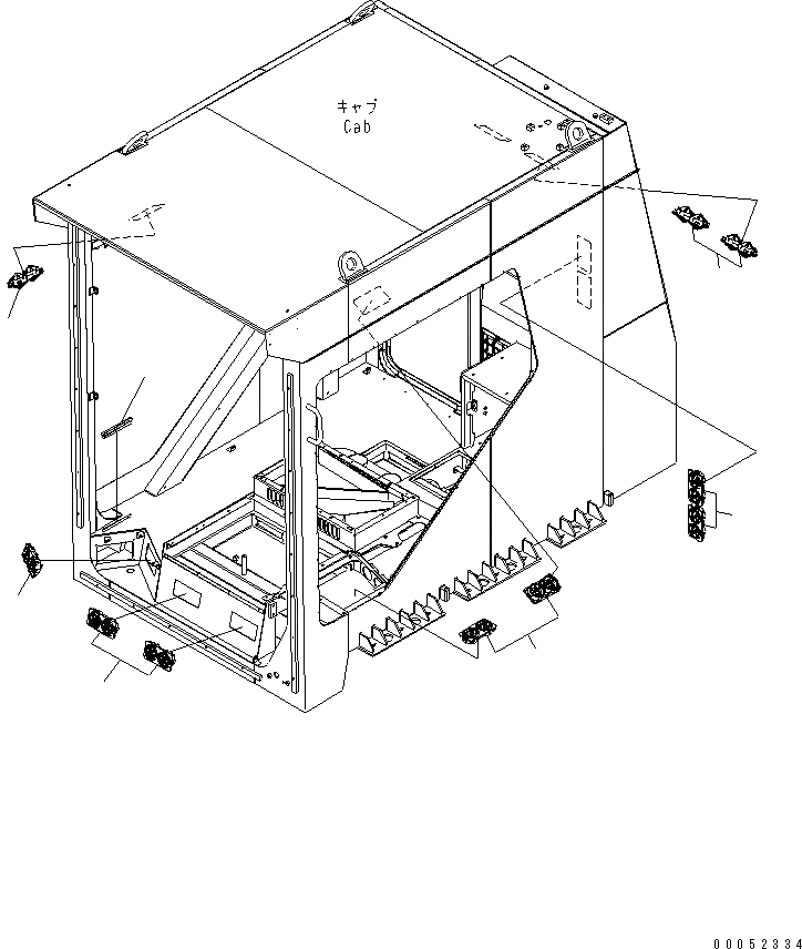 Схема запчастей Komatsu PC2000-8 - КАБИНА (КОНДИЦ. ВОЗДУХА) (РЕШЕТКА)(№-) КАБИНА ОПЕРАТОРА И СИСТЕМА УПРАВЛЕНИЯ