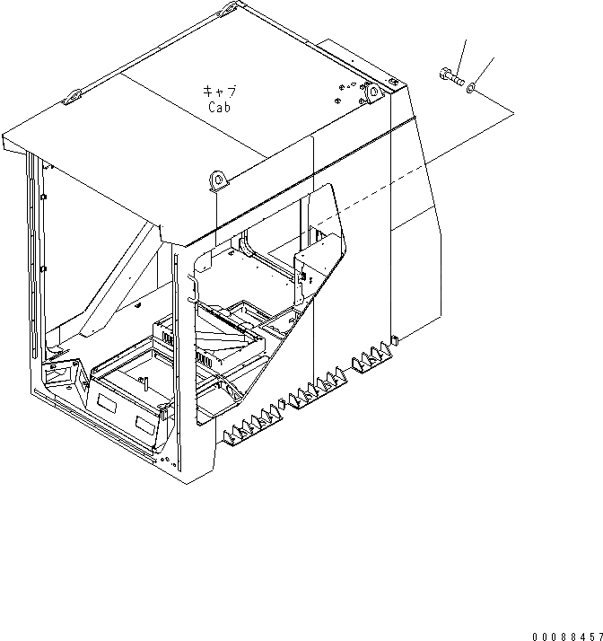 Схема запчастей Komatsu PC2000-8 - КАБИНА (ОГНЕТУШИТЕЛЬ LESS)(№7-) КАБИНА ОПЕРАТОРА И СИСТЕМА УПРАВЛЕНИЯ