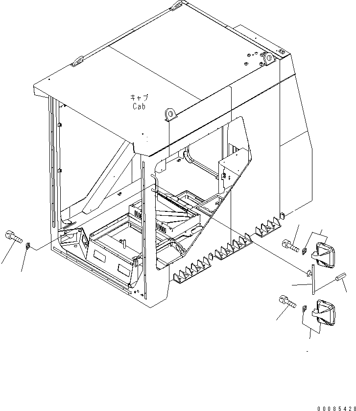 Схема запчастей Komatsu PC2000-8 - КАБИНА (MIRROR)(№9-) КАБИНА ОПЕРАТОРА И СИСТЕМА УПРАВЛЕНИЯ