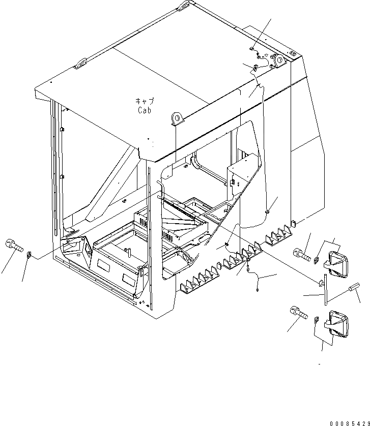 Схема запчастей Komatsu PC2000-8 - КАБИНА (ЗЕРКАЛАAND GPS АНТЕННА)(№-) КАБИНА ОПЕРАТОРА И СИСТЕМА УПРАВЛЕНИЯ