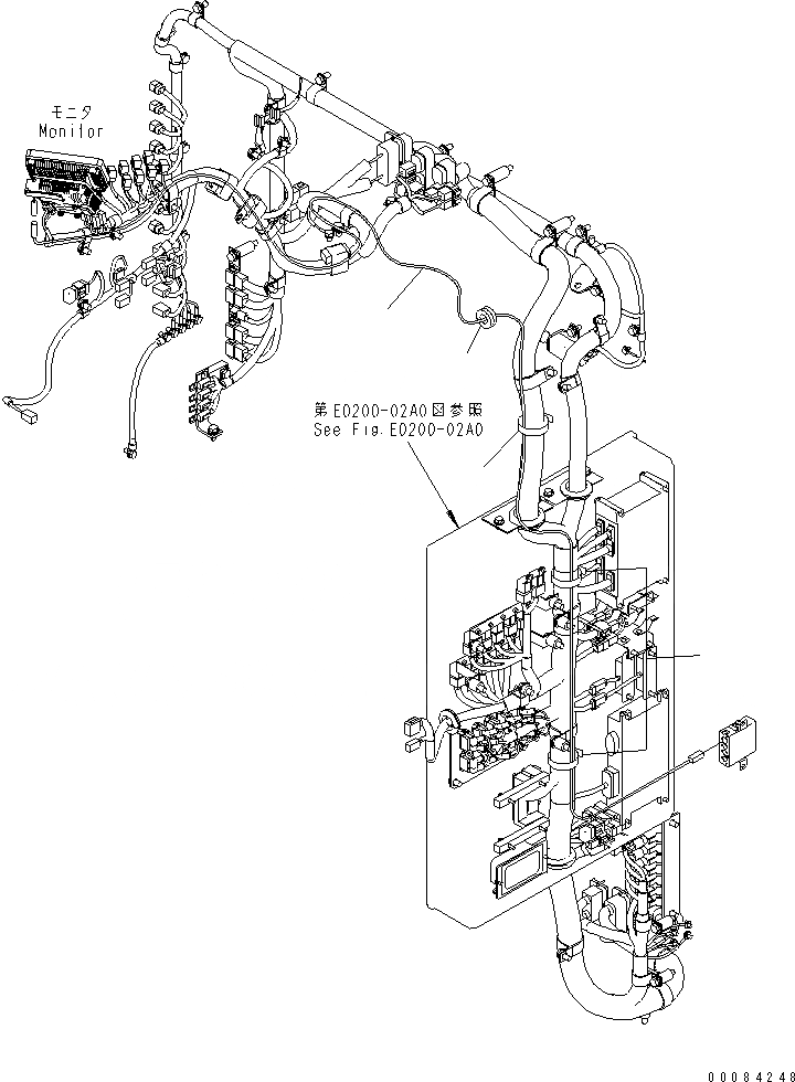 Схема запчастей Komatsu PC2000-8 - КАБИНА (CAMERA КАБЕЛЬ)(№-) КАБИНА ОПЕРАТОРА И СИСТЕМА УПРАВЛЕНИЯ