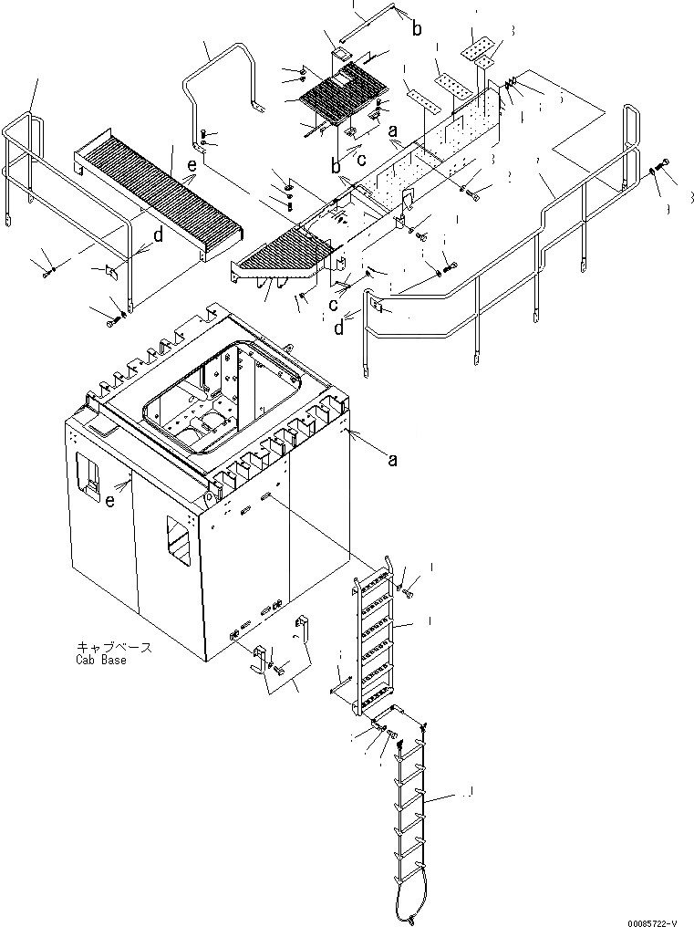 Схема запчастей Komatsu PC2000-8 - КАБИНА КРЕПЛЕНИЕ (СТУПЕНИ) (С ФИКС. ЭКСТРЕНН. ЛЕСТНИЦА)(№-) КАБИНА ОПЕРАТОРА И СИСТЕМА УПРАВЛЕНИЯ