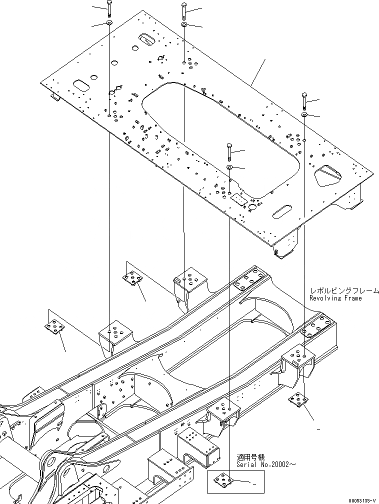 Схема запчастей Komatsu PC2000-8 - КОНТЕЙНЕР ОСНОВ. РАМА(№-) ЧАСТИ КОРПУСА