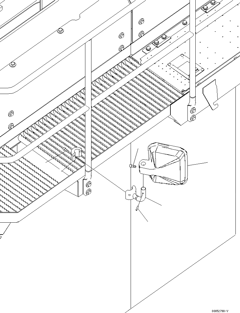 Схема запчастей Komatsu PC2000-8 - ЗЕРКАЛА(ЛЕВ.)(№-) ЧАСТИ КОРПУСА