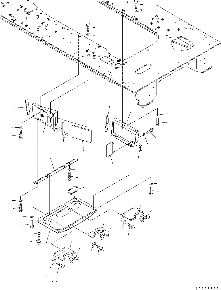 Схема запчастей Komatsu PC2000-8 - НИЖН. КРЫШКА (МЕХ-М ОТБОРА МОЩНОСТИ SECTION) (МОРОЗОУСТОЙЧИВ. СПЕЦ-Я СПЕЦ-Я.)(№-) ЧАСТИ КОРПУСА