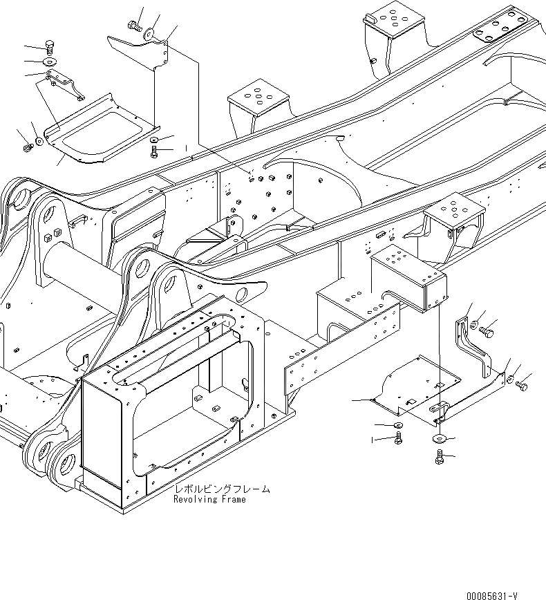 Схема запчастей Komatsu PC2000-8 - НИЖН. КРЫШКА (С ДЕКА НИЖН. КРЫШКА)(№-) ЧАСТИ КОРПУСА