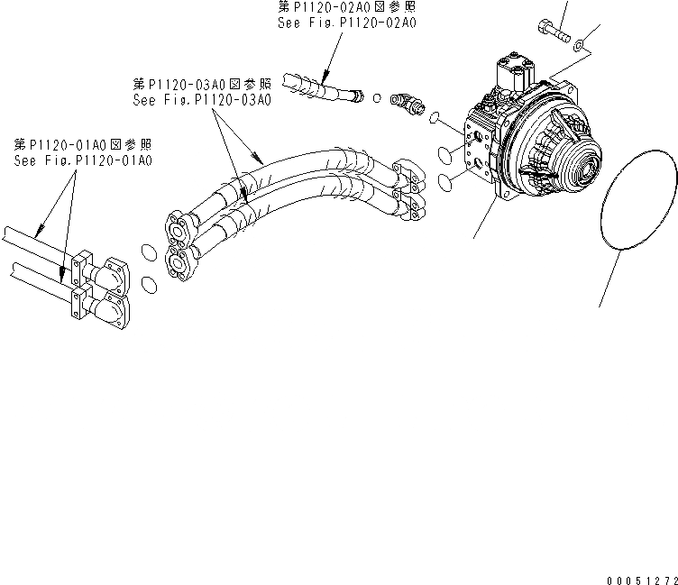 Схема запчастей Komatsu PC2000-8 - КОНЕЧНАЯ ПЕРЕДАЧА (МОТОР ХОДА) (ЛЕВ.)(№-) НИЖНЯЯ ГИДРОЛИНИЯ И ЛИНИЯ ХОДА