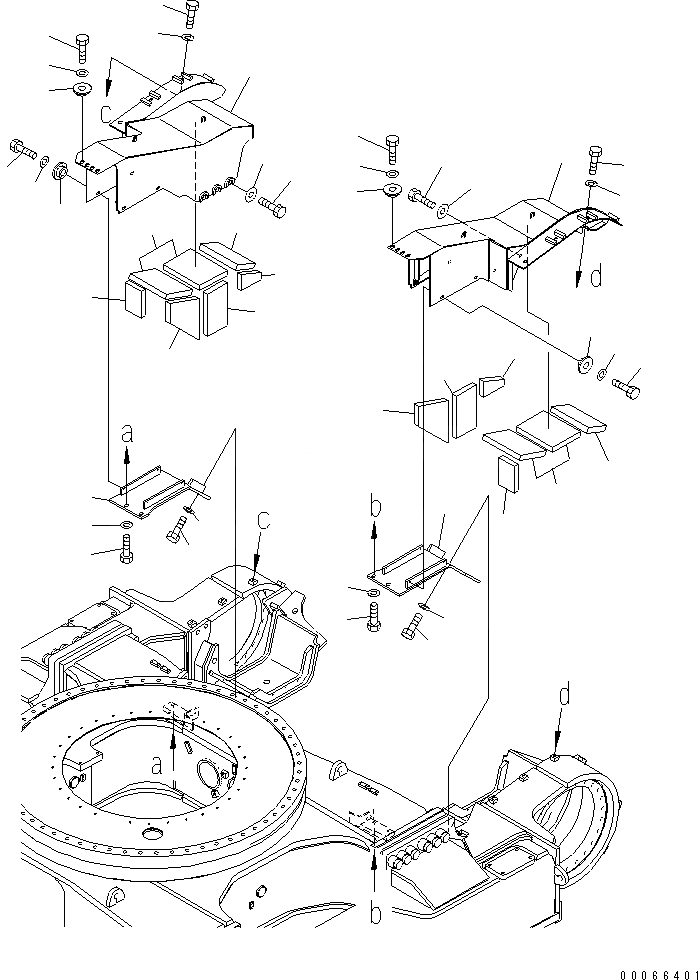 Схема запчастей Komatsu PC2000-8 - МОТОР ХОДА COVER(№-) ХОДОВАЯ