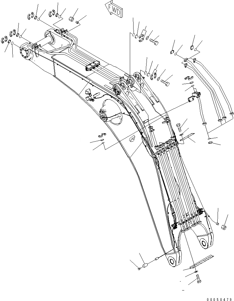 Схема запчастей Komatsu PC2000-8 - СТРЕЛА (BLIND ЧАСТЬ) (ДЛЯ ЭКСКАВАТ.)(№-) РАБОЧЕЕ ОБОРУДОВАНИЕ