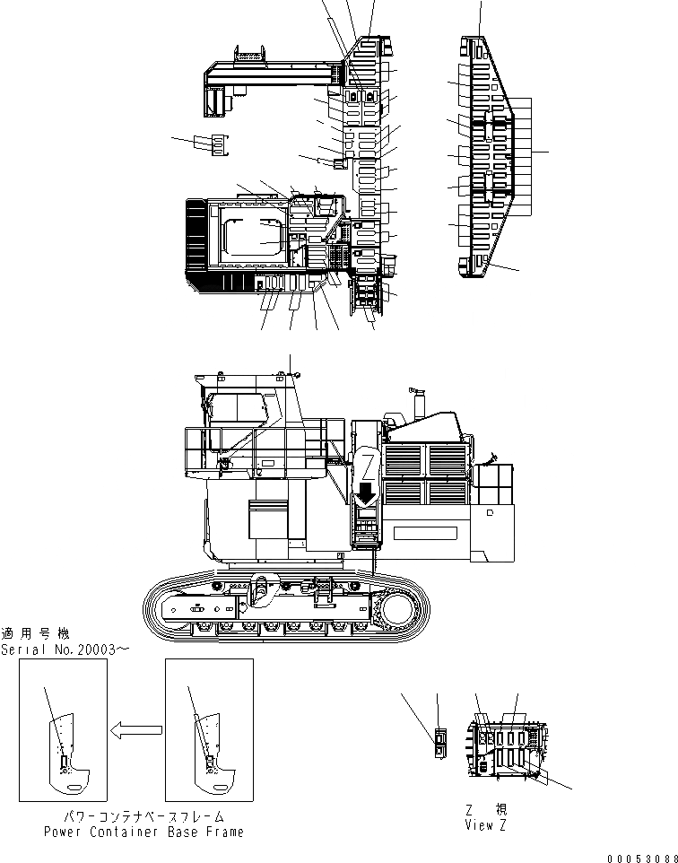 Схема запчастей Komatsu PC2000-8 - МАРКИРОВКА (ANTI SLIP)(№-9) МАРКИРОВКА