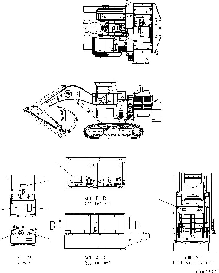 Схема запчастей Komatsu PC2000-8 - ПЛАСТИНА (ТОПЛИВН. БЫСТР. ЗАПРАВ. ПОЛН. ОПЦ.) (/)(№-) МАРКИРОВКА