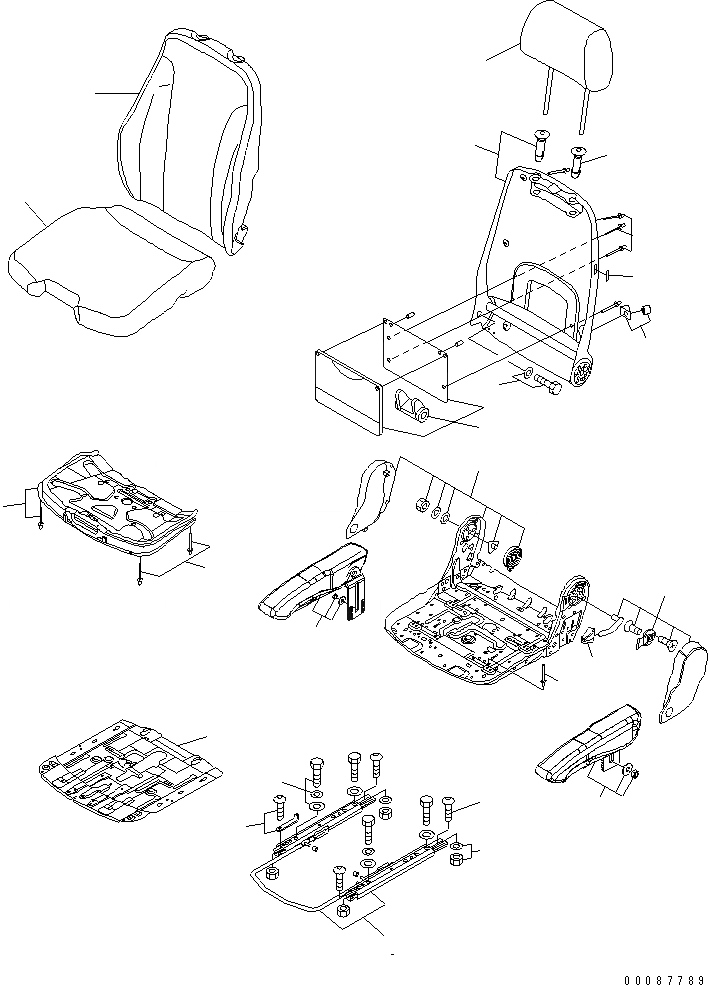 Схема запчастей Komatsu PC2000-8 - СИДЕНЬЕ ОПЕРАТОРА (ВНУТР. ЧАСТИ) (/)(№-) ОСНОВН. КОМПОНЕНТЫ И РЕМКОМПЛЕКТЫ