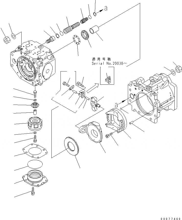 Схема запчастей Komatsu PC2000-8 - ОСНОВН. НАСОС (/8)(№-) ОСНОВН. КОМПОНЕНТЫ И РЕМКОМПЛЕКТЫ