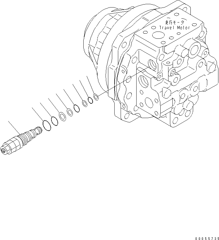 Схема запчастей Komatsu PC2000-8 - МОТОР ХОДА (/)(№-) ОСНОВН. КОМПОНЕНТЫ И РЕМКОМПЛЕКТЫ