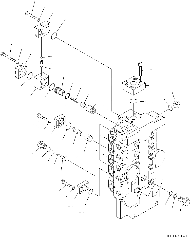 Схема запчастей Komatsu PC2000-8 - ОСНОВН. КЛАПАН (/9) (ЛЕВ.)(№-) ОСНОВН. КОМПОНЕНТЫ И РЕМКОМПЛЕКТЫ