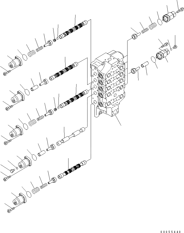 Схема запчастей Komatsu PC2000-8 - ОСНОВН. КЛАПАН (/9) (ЛЕВ.)(№-) ОСНОВН. КОМПОНЕНТЫ И РЕМКОМПЛЕКТЫ