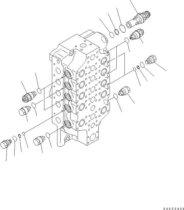 Схема запчастей Komatsu PC2000-8 - ОСНОВН. КЛАПАН (ПОГРУЗ.) (7/9) (ЛЕВ.)(№-) ОСНОВН. КОМПОНЕНТЫ И РЕМКОМПЛЕКТЫ