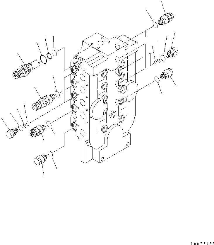 Схема запчастей Komatsu PC2000-8 - ОСНОВН. КЛАПАН (ПОГРУЗ.) (/9) (ЛЕВ.)(№-) ОСНОВН. КОМПОНЕНТЫ И РЕМКОМПЛЕКТЫ