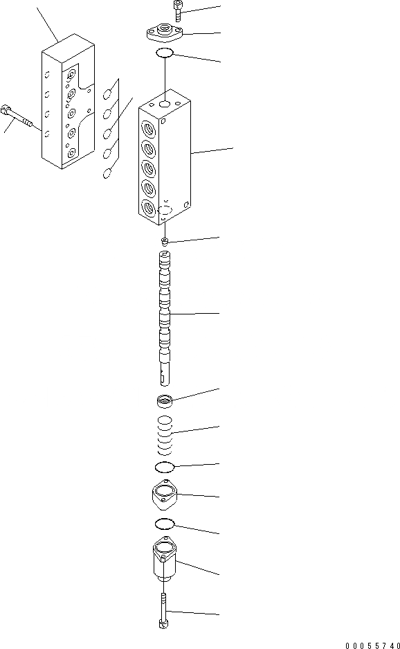 Схема запчастей Komatsu PC2000-8 - РАСПРЕДЕЛИТ. КЛАПАН (PPC ОТСЕКАЮЩИЙ КЛАПАН)(№-) ОСНОВН. КОМПОНЕНТЫ И РЕМКОМПЛЕКТЫ