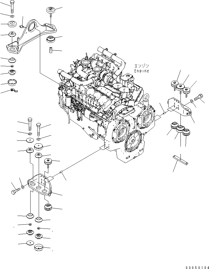 Схема запчастей Komatsu PC2000-8 - КРЕПЛЕНИЕ ДВИГАТЕЛЯ(№-) КОМПОНЕНТЫ ДВИГАТЕЛЯ