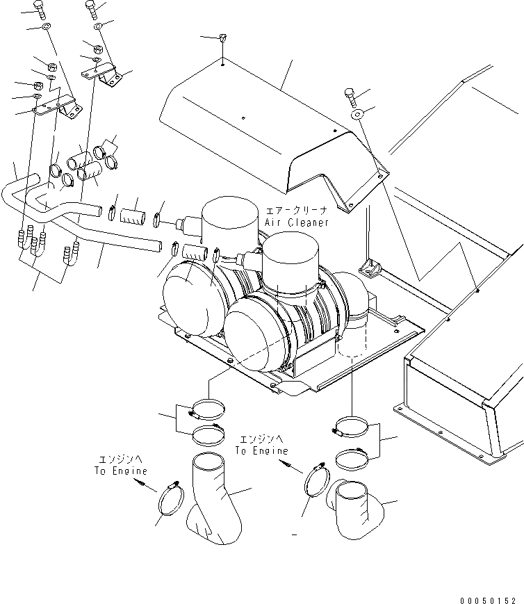 Схема запчастей Komatsu PC2000-8 - INTAKE И ВЫПУСКН. (INTAKE) (ШЛАНГИ)(№-) КОМПОНЕНТЫ ДВИГАТЕЛЯ