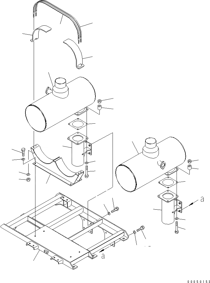 Схема запчастей Komatsu PC2000-8 - INTAKE И ВЫПУСКН. (ВЫПУСКН.) (ГЛУШИТЕЛЬ)(№-) КОМПОНЕНТЫ ДВИГАТЕЛЯ