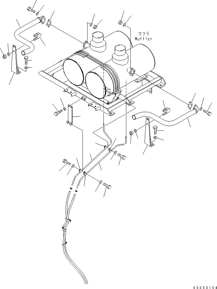 Схема запчастей Komatsu PC2000-8 - INTAKE И ВЫПУСКН. (ВЫПУСКН.) (ТРУБКА)(№-) КОМПОНЕНТЫ ДВИГАТЕЛЯ